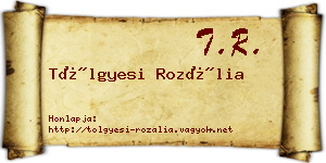 Tölgyesi Rozália névjegykártya